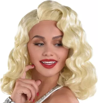 Old Hollywood Wig Marilyn Blonde Fancy Dress Up Halloween Costume Accessory • $36.95