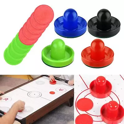 4 Colors Air Hockey Pushers And 8 Pucks 2.5 Inch Air Hockey Pucks For Family • $17.30