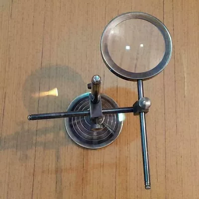 TABLE TOP MAGNIFYING GLASS DESK BRASS MAGNIFIER Antique Nautical Gift • $36