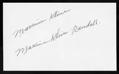 Maxine Kline Randall Signed Autograph Auto 3x5 Card AAGPBL Baseball Player AA037 • $17.99