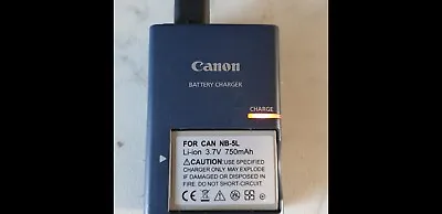 Genuine Original Canon CB-2LXE Charger For NB-5L +TWO Batteries NB-5L  • £30