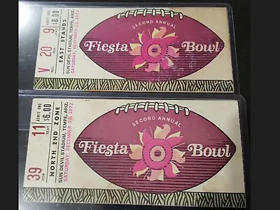 $79.99 • Buy Fiesta Bowl 1972 - Lot Of 2 Authentic Ticket Stubs -  Good For Age Condition