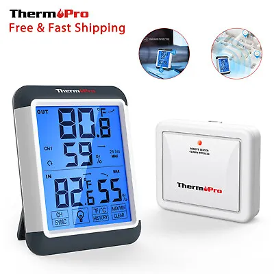 $26.99 • Buy ThermoPro Digital Wireless Indoor Outdoor Hygrometer Thermometer Humidity Meter