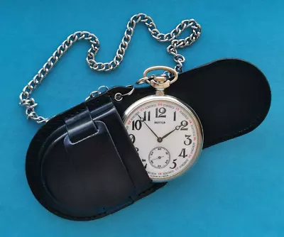 Pocket Watch MOLNIJA Sea Style Sailing Ship M. 3602 18 Jew. SERVICED USSR 1970 S • $65