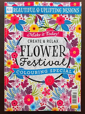 Colouring For Grown-upscreative Colouring Flower Festival Excellent Condition • £3