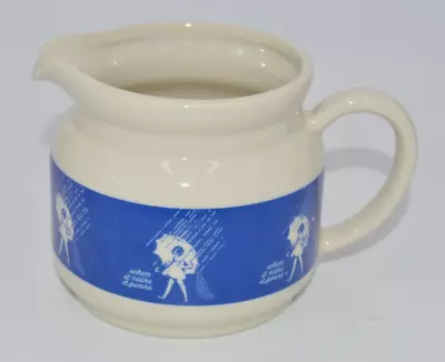 Morton Salt When It Rains It Pours White Blue Creamer Girl Umbrella NO LID • $9.99