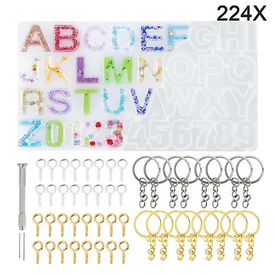 £4.99 • Buy 224pcs DIY Number Alphabet Letter Mold Kit Resin Casting Silicone Molds Set UK