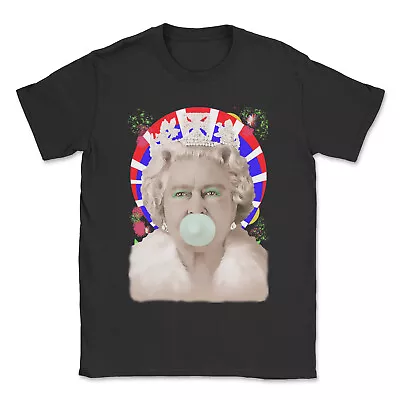 Queen Elizabeth 2nd Bubble Gum Pop T-shirt Mens Unisex British Royal Tshirt • £13.99