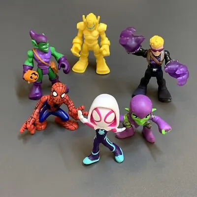 6PCS Playskool Marvel Hawkeye Green Goblin Ghost Gwen Superhero Squad Figure Toy • £8.54