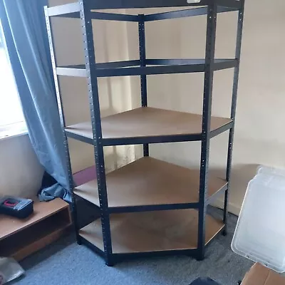 £18 • Buy VonHaus 5 Tier Garage Shelving Corner Unit - Metal Racking, Steel & MDF Shelves