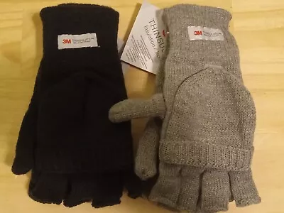 Men's Winter Fingerless Hybrid Gloves Thinsulate Ultra Knit Half Finger Mitten • $7.95