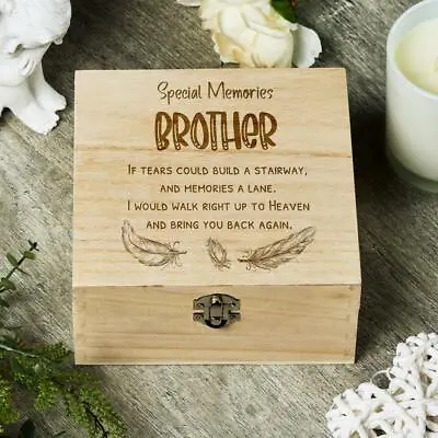 Brother In Loving Memory Engraved Wooden Keepsake Box Gift SHB-107 • £14.99