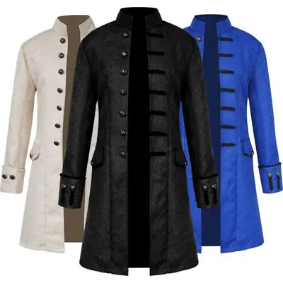 Men Boy Vintage Jacket Coat Victorian Tailcoat Medieval Gothic Cosplay Costume • $26.59