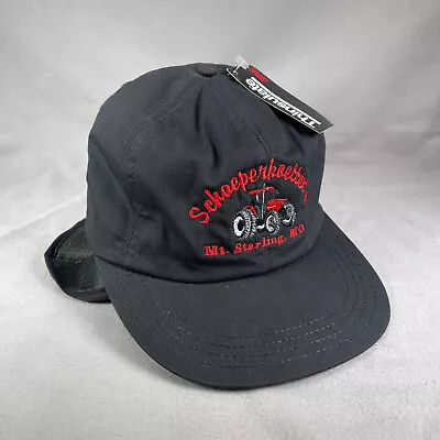 Vintage Thinsulate Hat Mens Medium Black Ear Flap Schaeperkoetters Tractor USA • $18