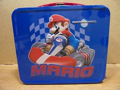 Nintendo Mario Kart Wii Lunchbox Metal Lunch Box 2012 Collectible Blue Red Tin • $9.99