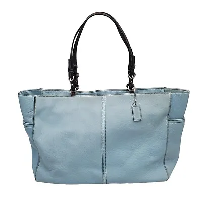 Coach Bag N C063 - F10026 Aqua Shoulder Bag Handbag Fits Laptop Large Purse • $74.99