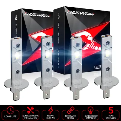 H1 H1 Combo 4000W 600000LM LED Headlight High Low Beam Kit Bulbs White 6000K 4x • $29.99