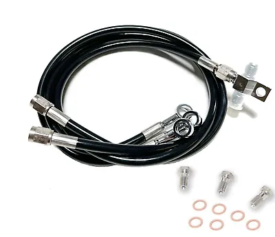 Streamline +2  Extended Steel Braided Front Brake Lines Kit Smoke Yamaha YFZ 450 • $66.45