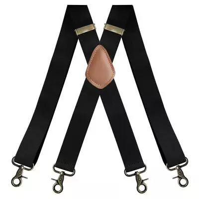 Vintage Suspenders Men Heavy Duty 4 Snap Hooks For Belt Adjustable X Back New • $13.49