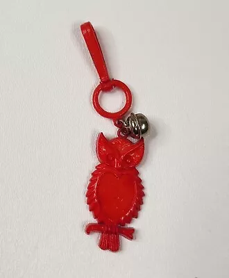 Vintage 1980s Plastic Bell Charm Owl For 80s Necklace • $24.55