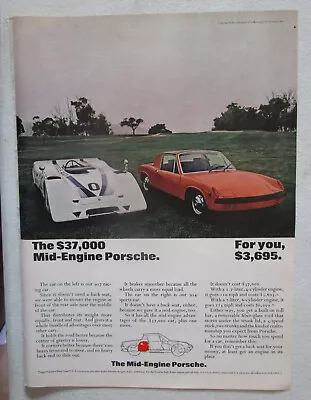 1971 PORSCHE 914 Sports Car & 917 Race Car Print Ad ~ The Mid-Engine Porsche • $5.99