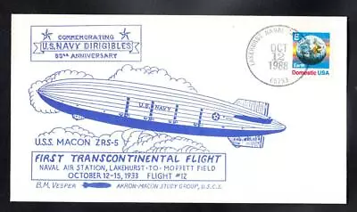 Navy Airship USS MACON ZRS-5 Transcontinental Flight USCS Naval Cover B2788 • $4.95