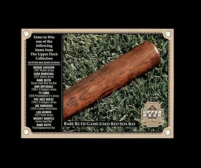 2000 Upper Deck The Collection Sweepstakes Entry Babe Ruth Game-Used Bat RED SOX • $0.99