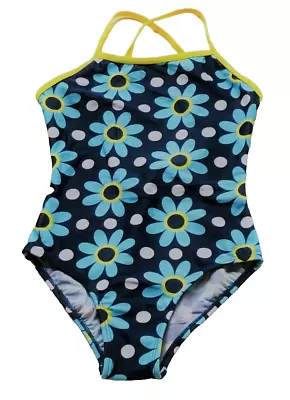 NEW 1pc Blue CIRCO Flowers & Polka Dots Swimsuit Bathing Suit Size M 7-8 NWT • $9.95