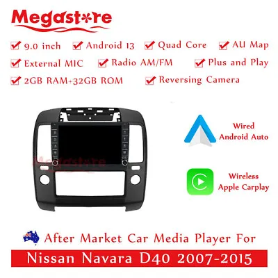 9” Android 13 Auto Carplay Car Head Unit Stereo Radio GPS For Nissan Navara D40 • $429.90