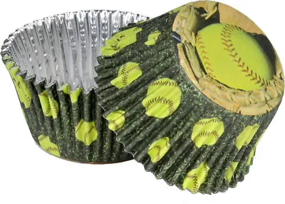 $2.95 • Buy Fastpitch Softball Party Cupcake Liners Foils - Sports Birthday