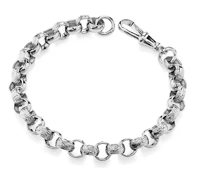 Sterling Silver Ladies Belcher Bracelet - 7.75 Inch - Solid 925 Silver • £64.95
