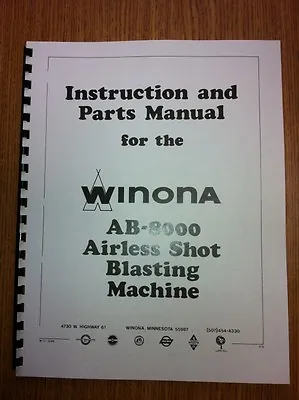 Winona Van Norman AB-8000 Instruction & Parts  Manual • $18.95