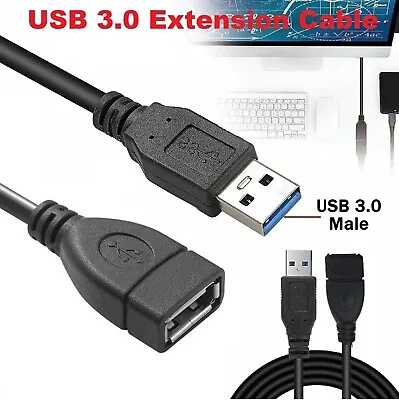 USB 3.0 SuperSpeed Extension Cord Data Cable Male To Female For Laptop PC Camera • $9.49