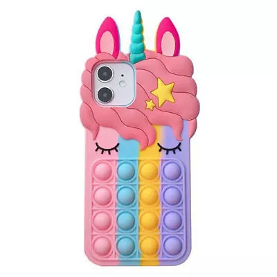 Unicorn IPhone 6s 7 8 11 Pro Phone Case Covers Bubble Fidget Stress Relief Cute☆ • $13.28