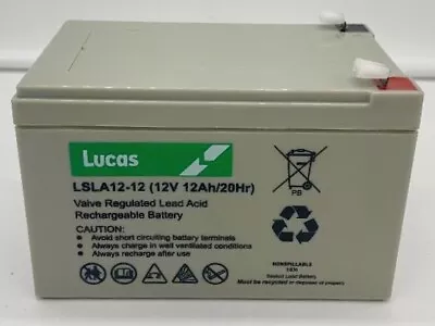 £29.50 • Buy LUCAS 12V 12AH Peg Perego Gator HPX Toy And Riding Car Battery