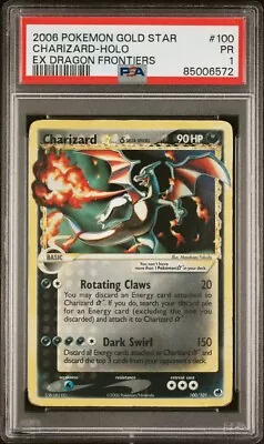 Charizard Gold Star 100/101 PSA 1 Poor 2006 Pokémon Ex Dragon Frontiers 🔥 ⭐️ 💎 • $729.99