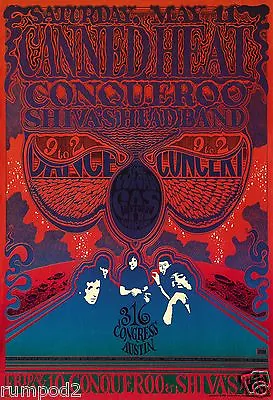 $19.95 • Buy Vintage Music/Concert Poster/Psychedelic Poster/The Vulcan Gas Co./Canned Heat