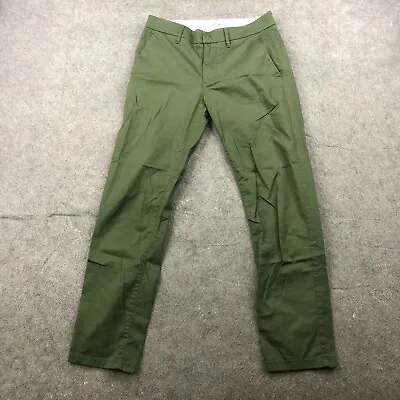 J Crew Pants Women 25 Green Flat Front Career Wear Business Slim Boyfriend Chino • $13.29