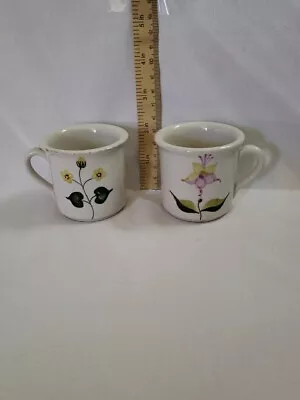 Set Of 2 Collectible Yellow And Pink Floral Mini Tea Cups Made In Portugal • $8