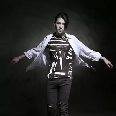 Men Novelty Extended Button Down Roll Up Punk Gothic Casual Long Dress Shirt Emo • $23.90