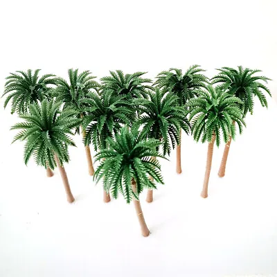 10pc 7cm Coconut Palm Tree Model Miniature Landscape Garden Park Railway Scenery • $7.90