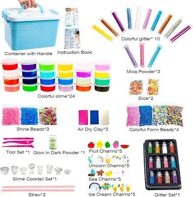 $52.04 • Buy DIY Slime Kit 24 Colors Premade Slime For Girls Boys Over 100 Pieces 