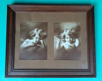 Cupid Awake Cupid Asleep Photograph Print Framed 1897 MB Parkinson Antique • $110