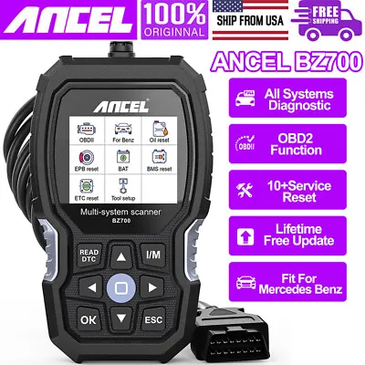 ANCEL BZ700 For Mercedes Benz OBD2 Scanner Diagnostic Tool Battery Registration • $89