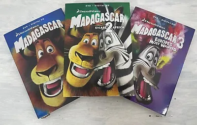 Madagascar  1 2 And 3 - DreamWorks- Set Of 3 DVD - Ben Stiller • $11.99