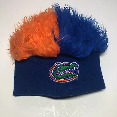 NCAA Florida Gators Blue & Orange Fur Flair Hair Knit Cuffless Beanie Fan Hat • $14.99