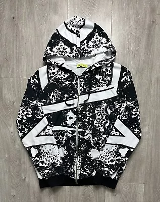 Mens Versace Jeans Couture Graphic Logo Zip Up Hoodie Black/White Medium • $55