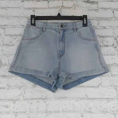 Kendall & Kylie Womens Shorts 27 Blue High Waisted Cuffed Light Wash  • $16