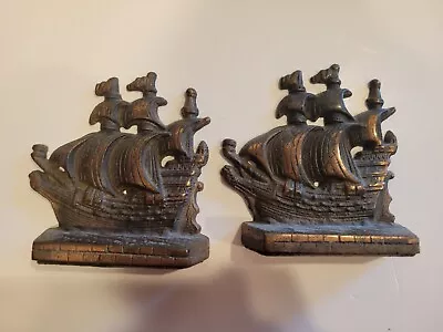 Vintage Nautical Cast Iron Nautical Ship Pair Of Bookends • $12