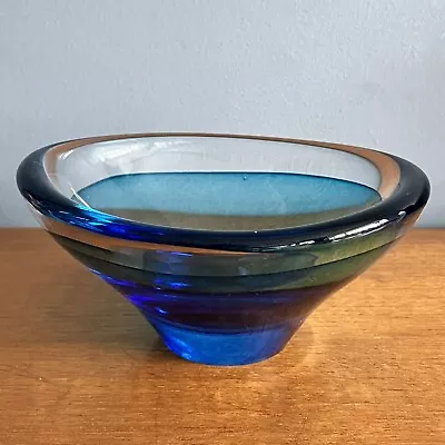 Dartington Blue Art Glass Bowl P&O Maiden Cruise Of Azura • £15